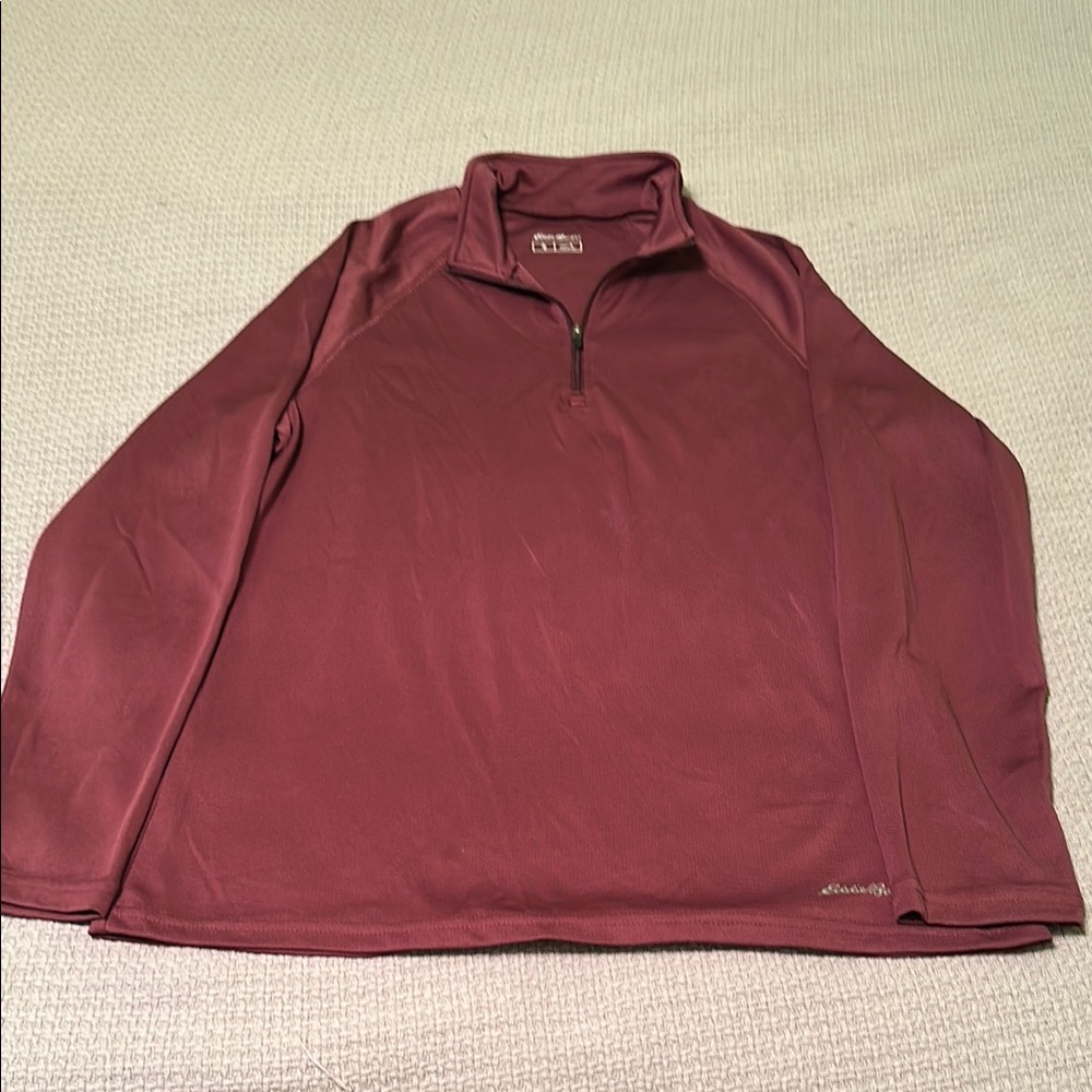 Eddie Bauer Burgundy Half-Zip Top